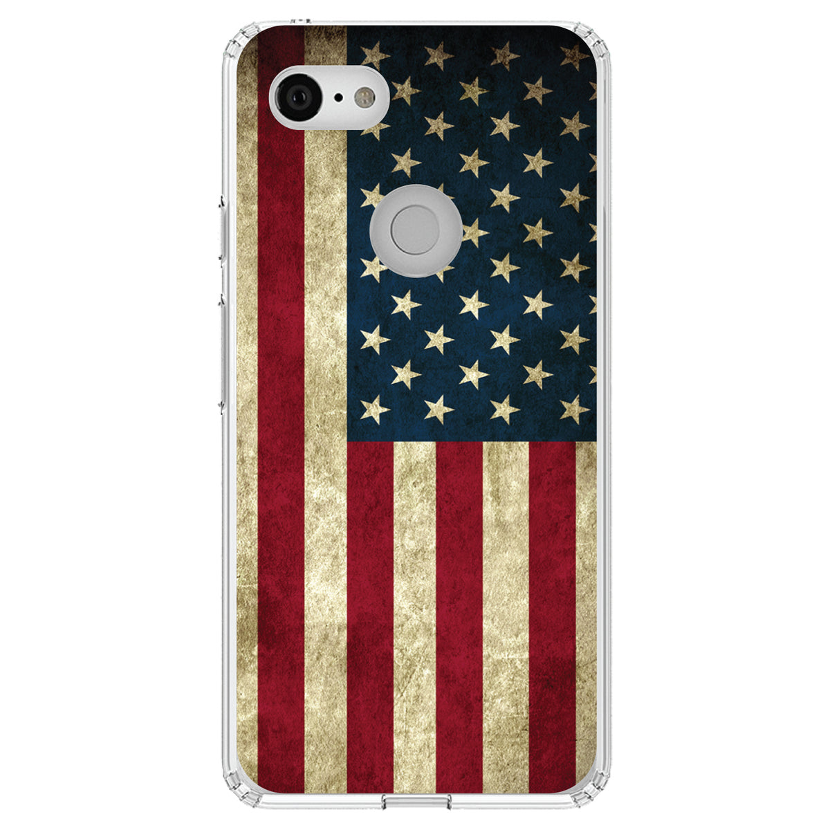 Red White Blue United States Flag Old Clear Shockproof iPhone Case, view 22