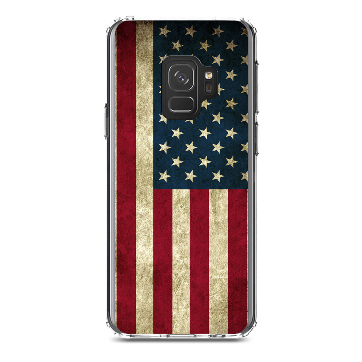 Red White Blue United States Flag Old Clear Shockproof iPhone Case, view 19