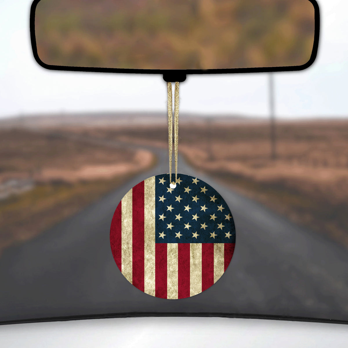 Red White Blue United States Flag Old Ceramic Ornament, view 3