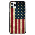 Red White Blue United States Flag Old Clear Shockproof iPhone Case