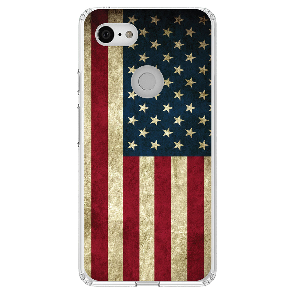 Red White Blue United States Flag Old Clear Shockproof iPhone Case, view 21