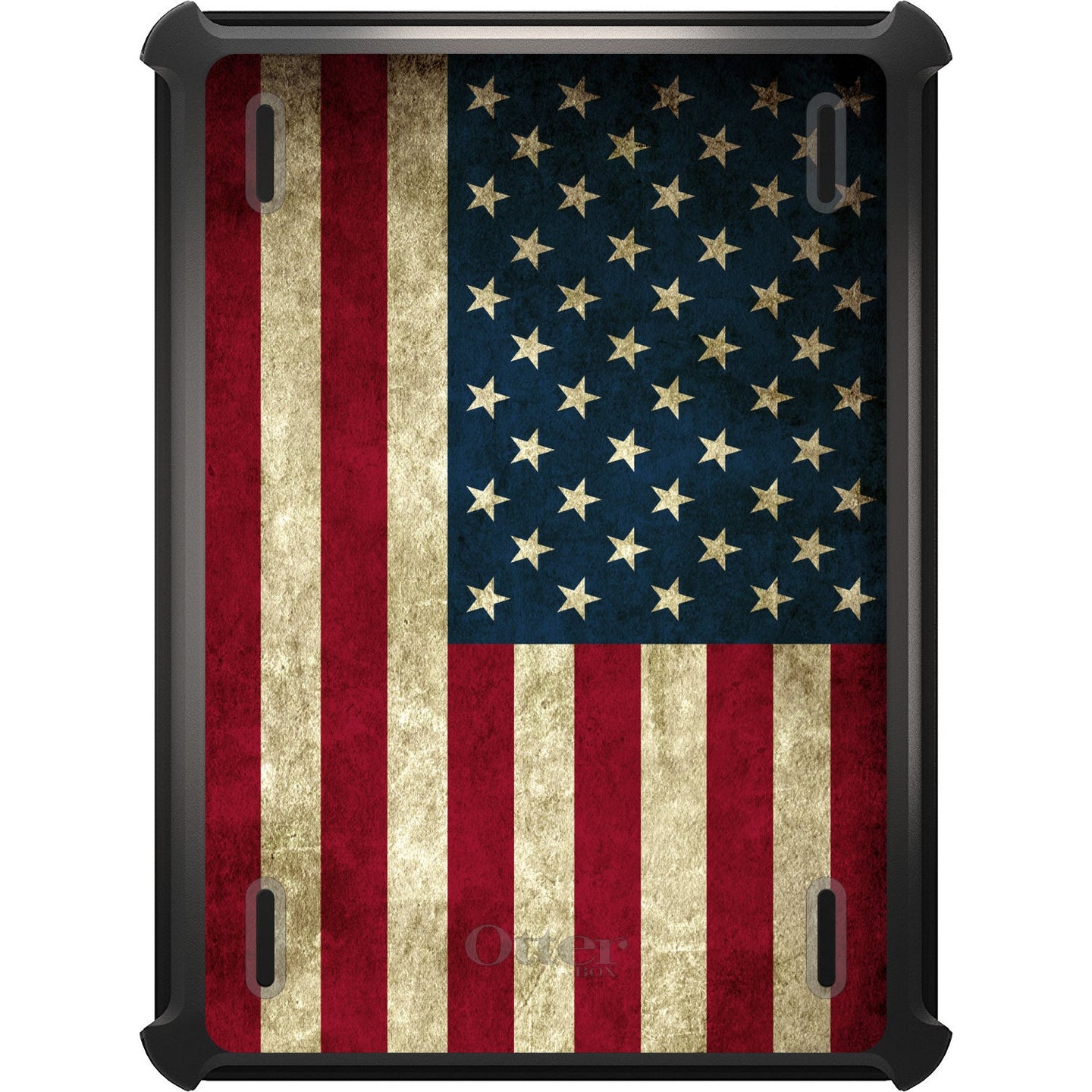 DistinctInk™ OtterBox Defender Series Case for Apple iPad / iPad Pro / iPad Air / iPad Mini - Red White Blue United States Flag Old