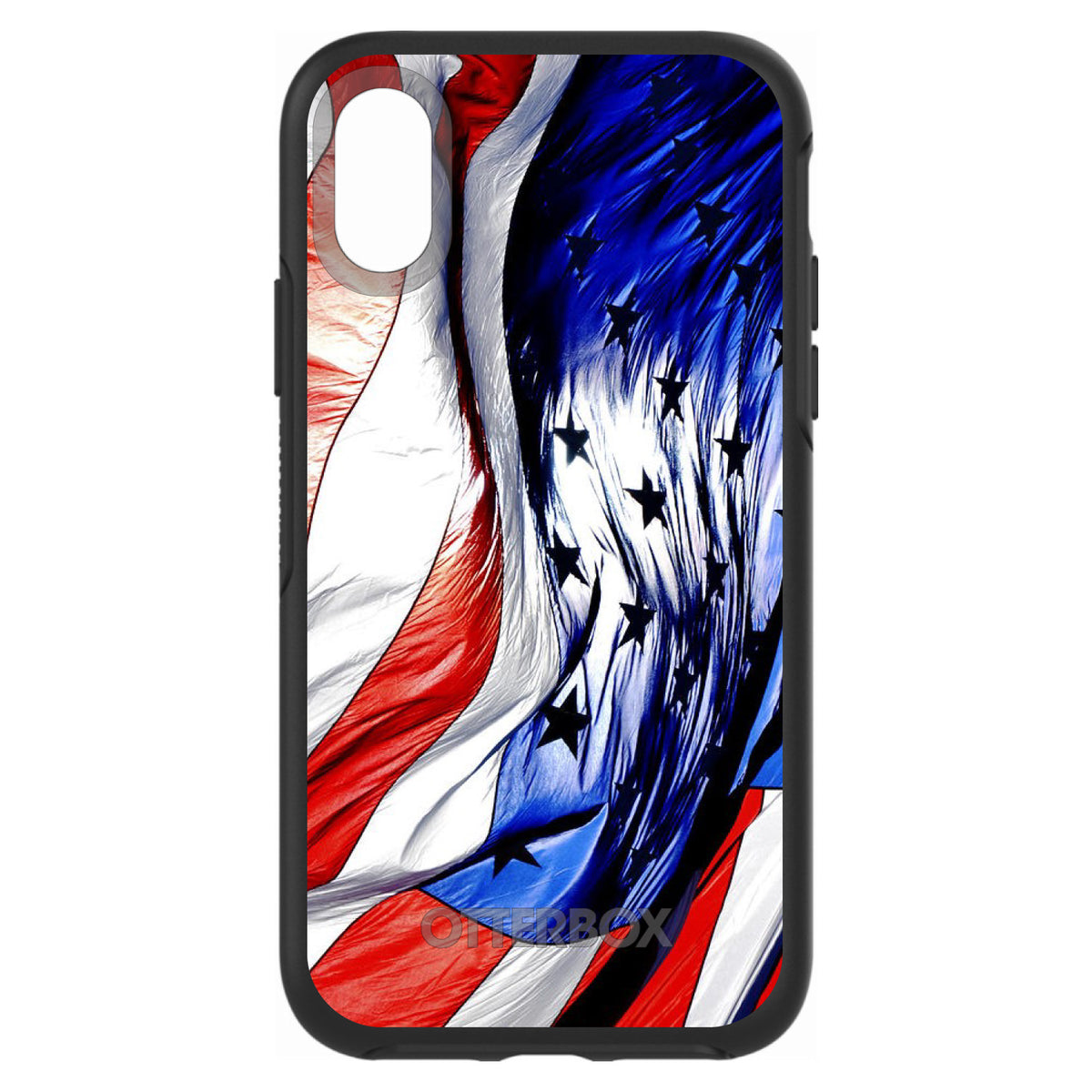 Red White Blue United States Flag Waving OtterBox Symmetry Case for iPhone & Galaxy, view 4