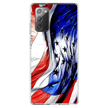 DistinctInk® Clear Shockproof Hybrid Case for Apple iPhone / Samsung Galaxy / Google Pixel - Red White Blue United States Flag Waving