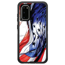 DistinctInk™ OtterBox Defender Series Case for Apple iPhone / Samsung Galaxy / Google Pixel - Red White Blue United States Flag Waving