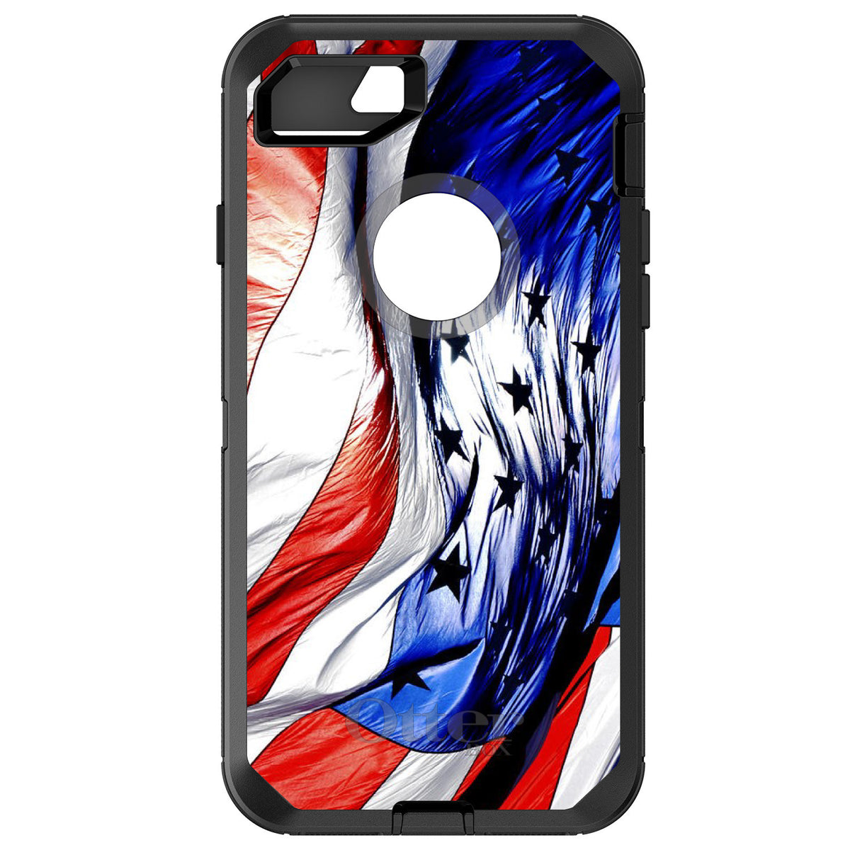 Red White Blue United States Flag Waving OtterBox Defender Case for iPhone & Galaxy