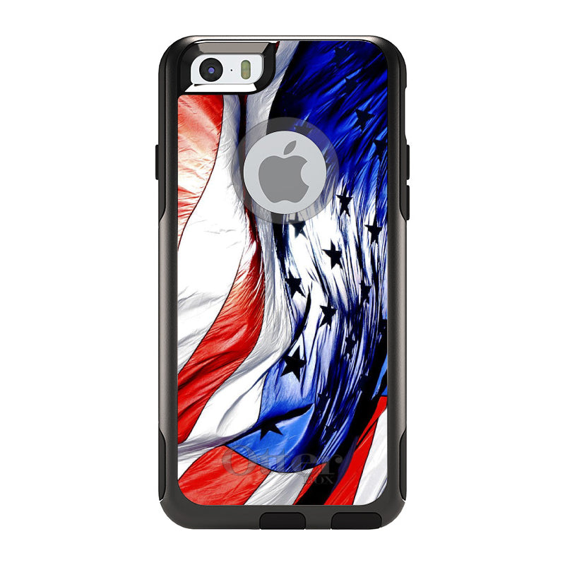 Red White Blue United States Flag Waving OtterBox Commuter Case for iPhone & Galaxy, view 4
