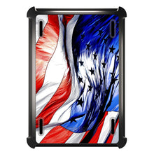 DistinctInk™ OtterBox Defender Series Case for Apple iPad / iPad Pro / iPad Air / iPad Mini - Red White Blue United States Flag Waving