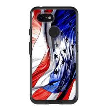 DistinctInk™ OtterBox Symmetry Series Case for Apple iPhone / Samsung Galaxy / Google Pixel - Red White Blue United States Flag Waving