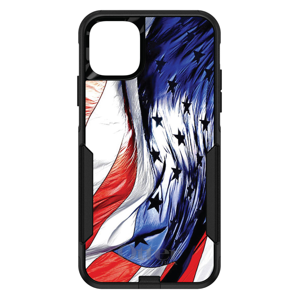 Red White Blue United States Flag Waving OtterBox Commuter Case for iPhone & Galaxy, view 2