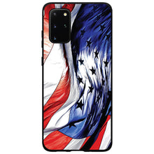 DistinctInk® Hard Plastic Snap-On Case for Apple iPhone or Samsung Galaxy - Red White Blue United States Flag Waving