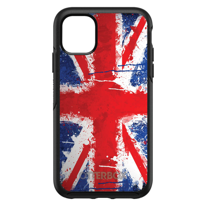 DistinctInk™ OtterBox Symmetry Series Case for Apple iPhone / Samsung Galaxy / Google Pixel - Red White Blue British Flag Graffiti