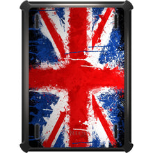 DistinctInk™ OtterBox Defender Series Case for Apple iPad / iPad Pro / iPad Air / iPad Mini - Red White Blue British Flag Graffiti