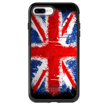 DistinctInk™ OtterBox Symmetry Series Case for Apple iPhone / Samsung Galaxy / Google Pixel - Red White Blue British Flag Graffiti
