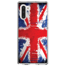 DistinctInk® Clear Shockproof Hybrid Case for Apple iPhone / Samsung Galaxy / Google Pixel - Red White Blue British Flag Graffiti