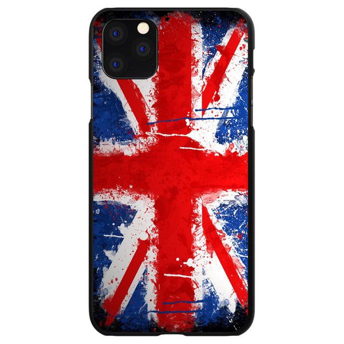 DistinctInk® Hard Plastic Snap-On Case for Apple iPhone or Samsung Galaxy - Red White Blue British Flag Graffiti