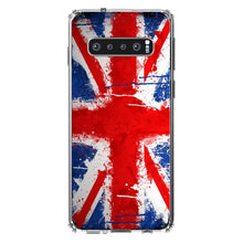 DistinctInk® Clear Shockproof Hybrid Case for Apple iPhone / Samsung Galaxy / Google Pixel - Red White Blue British Flag Graffiti
