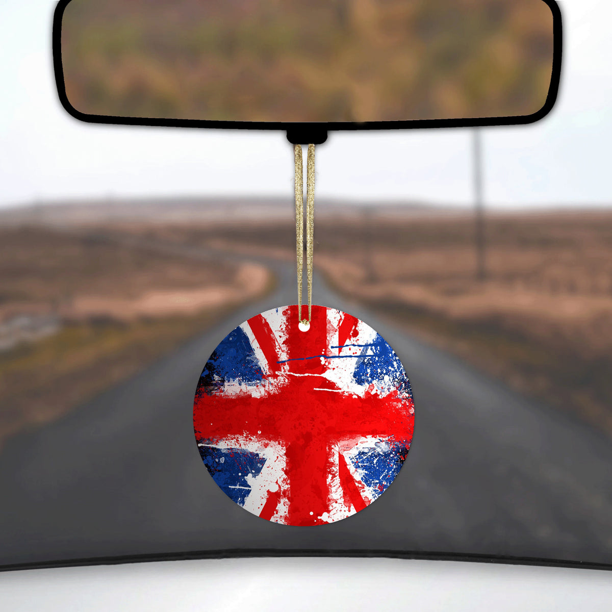Red White Blue British Flag Graffiti Ceramic Ornament, view 3