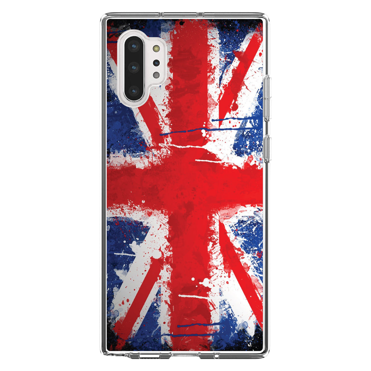 Red White Blue British Flag Graffiti Clear Shockproof iPhone Case, view 10