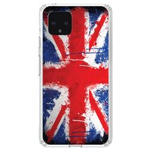 DistinctInk® Clear Shockproof Hybrid Case for Apple iPhone / Samsung Galaxy / Google Pixel - Red White Blue British Flag Graffiti