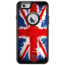 DistinctInk™ OtterBox Defender Series Case for Apple iPhone / Samsung Galaxy / Google Pixel - Red White Blue British Flag Graffiti
