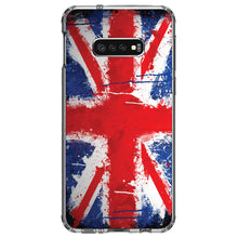 DistinctInk® Clear Shockproof Hybrid Case for Apple iPhone / Samsung Galaxy / Google Pixel - Red White Blue British Flag Graffiti