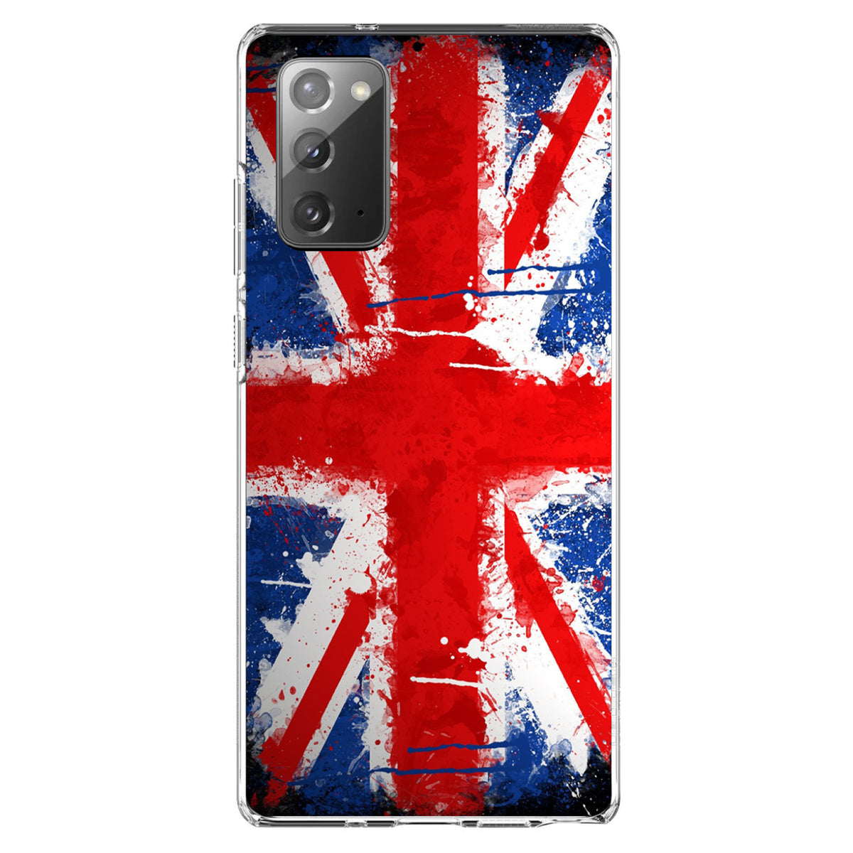 Red White Blue British Flag Graffiti Clear Shockproof iPhone Case, view 7