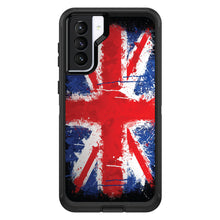 DistinctInk™ OtterBox Defender Series Case for Apple iPhone / Samsung Galaxy / Google Pixel - Red White Blue British Flag Graffiti