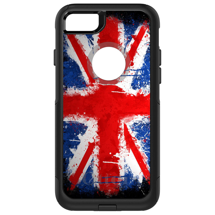DistinctInk OtterBox Commuter Series Case for Apple iPhone or Samsung Galaxy - Red White Blue British Flag Graffiti