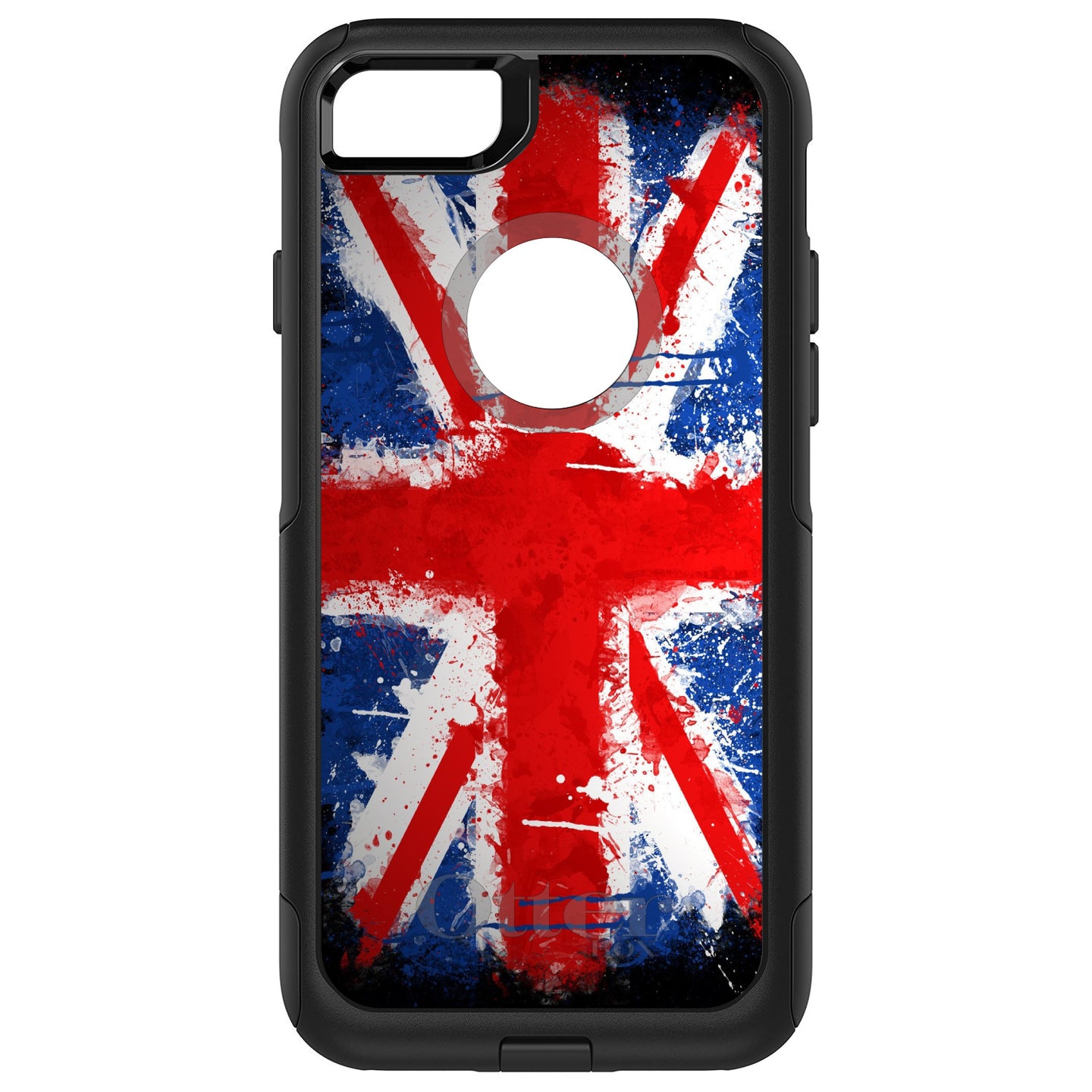 DistinctInk™ OtterBox Commuter Series Case for Apple iPhone or Samsung Galaxy - Red White Blue British Flag Graffiti