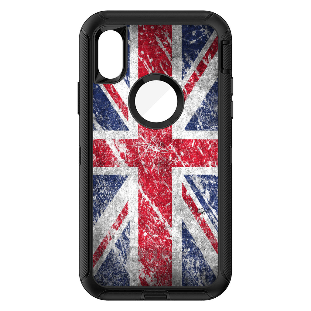 Red White Blue British Flag Weathered OtterBox Defender Case for iPhone & Galaxy, view 3