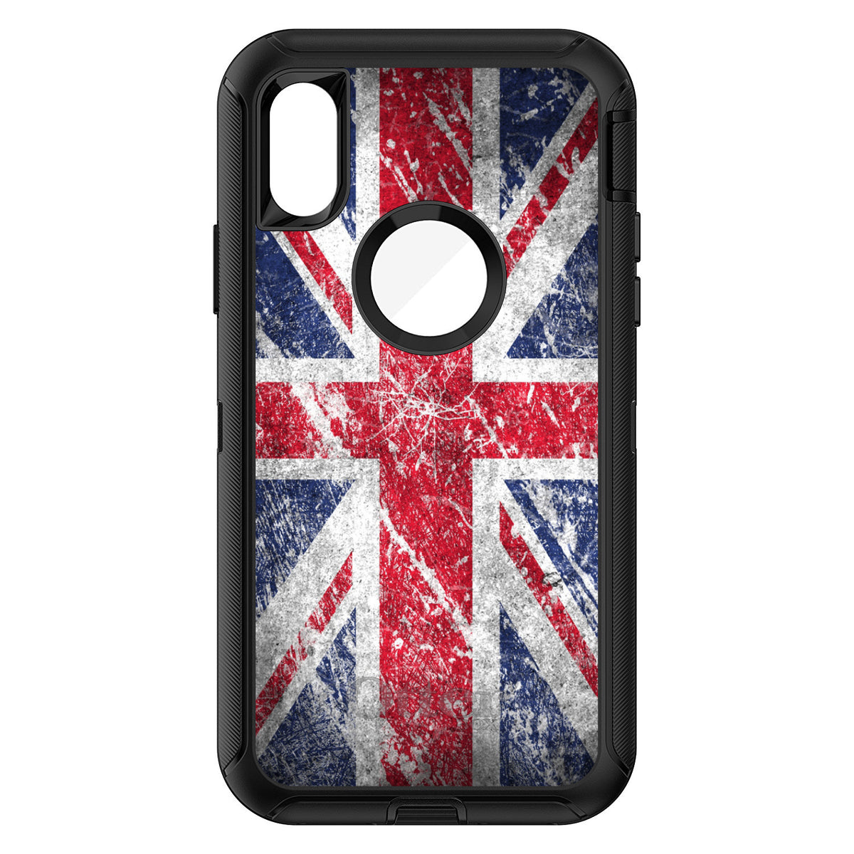 Red White Blue British Flag Weathered OtterBox Defender Case for iPhone & Galaxy, view 3