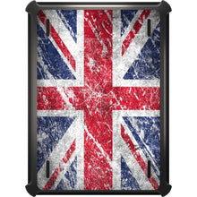 DistinctInk™ OtterBox Defender Series Case for Apple iPad / iPad Pro / iPad Air / iPad Mini - Red White Blue British Flag Weathered