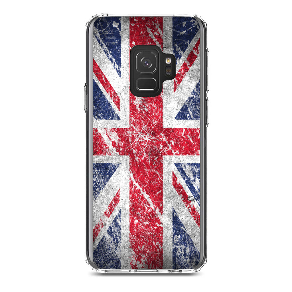 Red White Blue British Flag Weathered Clear Shockproof iPhone Case, view 19