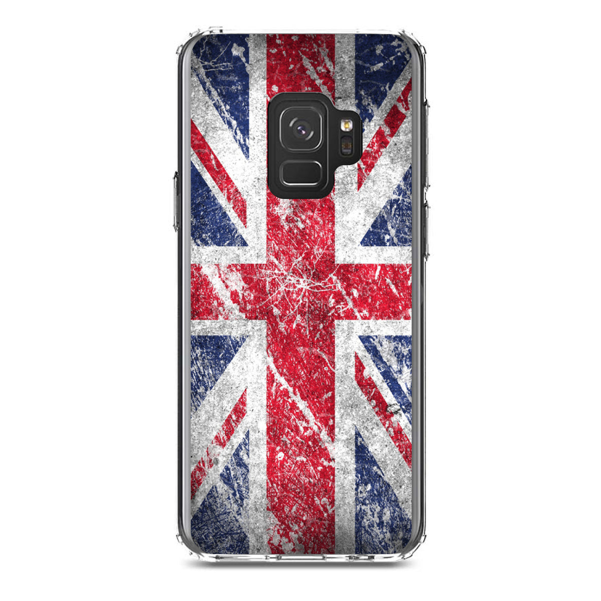 Red White Blue British Flag Weathered Clear Shockproof iPhone Case, view 19