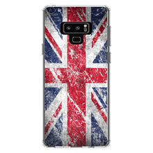 DistinctInk® Clear Shockproof Hybrid Case for Apple iPhone / Samsung Galaxy / Google Pixel - Red White Blue British Flag Weathered
