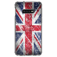 DistinctInk® Clear Shockproof Hybrid Case for Apple iPhone / Samsung Galaxy / Google Pixel - Red White Blue British Flag Weathered