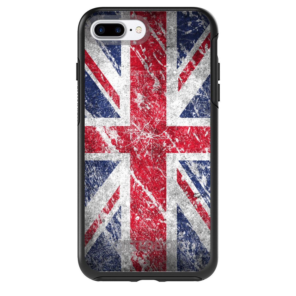 Red White Blue British Flag Weathered OtterBox Symmetry Case for iPhone & Galaxy, view 2