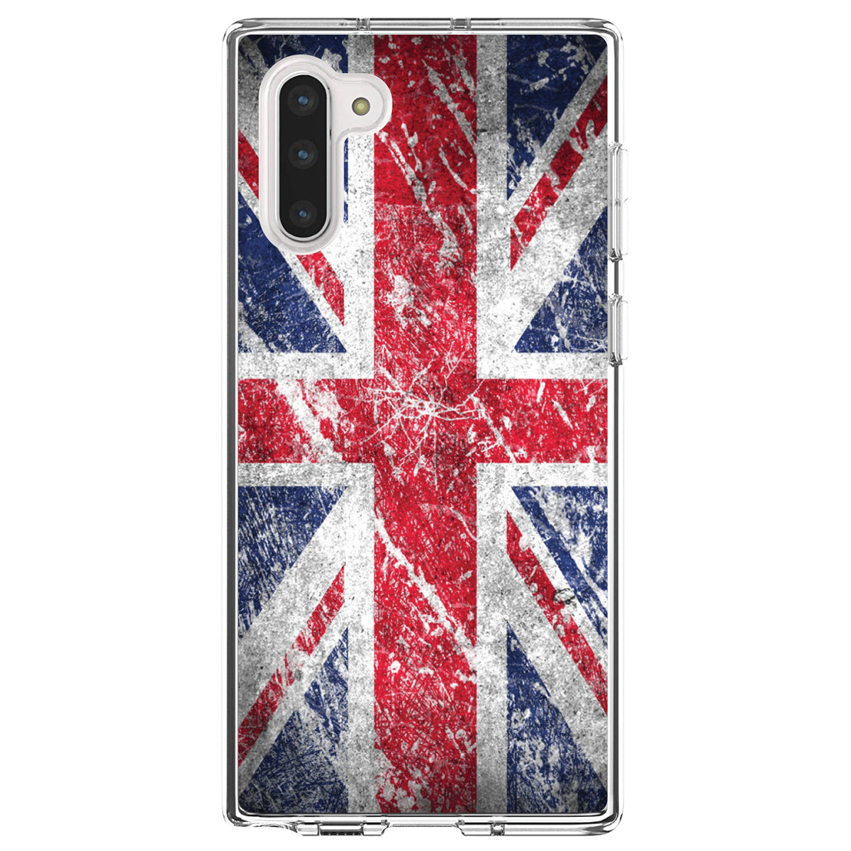 Red White Blue British Flag Weathered Clear Shockproof iPhone Case, view 9