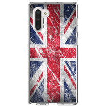 DistinctInk® Clear Shockproof Hybrid Case for Apple iPhone / Samsung Galaxy / Google Pixel - Red White Blue British Flag Weathered