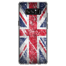 DistinctInk® Clear Shockproof Hybrid Case for Apple iPhone / Samsung Galaxy / Google Pixel - Red White Blue British Flag Weathered