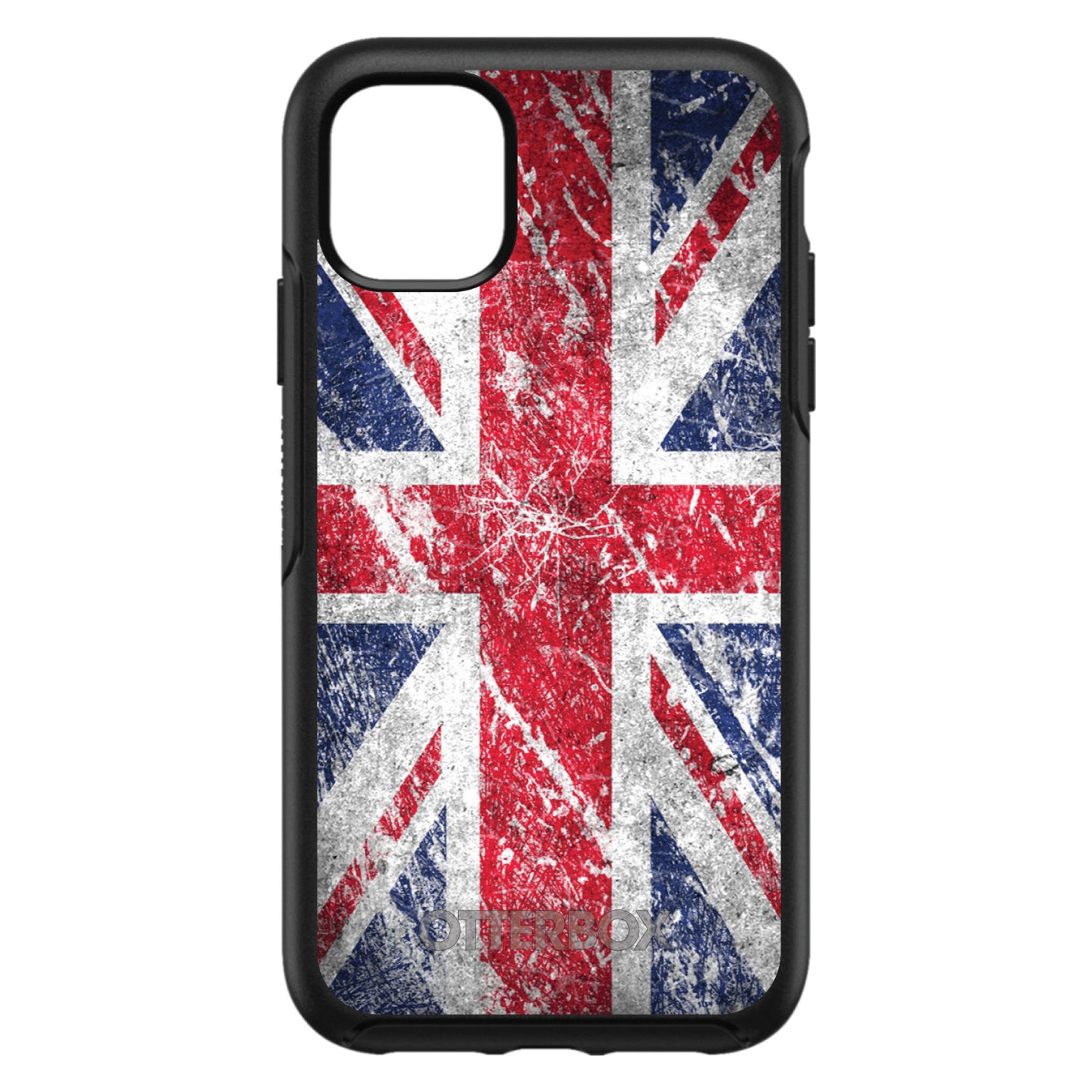 DistinctInk™ OtterBox Symmetry Series Case for Apple iPhone / Samsung Galaxy / Google Pixel - Red White Blue British Flag Weathered