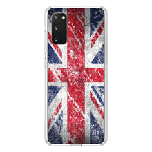 DistinctInk® Clear Shockproof Hybrid Case for Apple iPhone / Samsung Galaxy / Google Pixel - Red White Blue British Flag Weathered