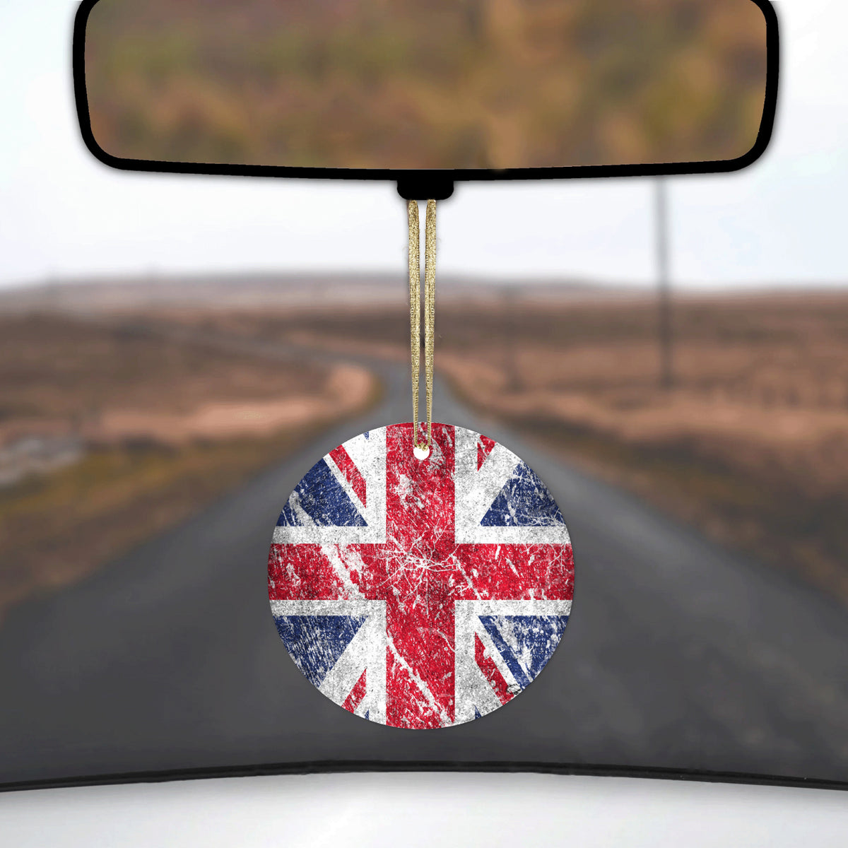 Red White Blue British Flag Weathered Ceramic Ornament, view 3