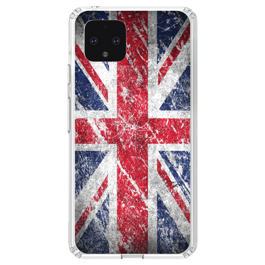 Red White Blue British Flag Weathered Clear Shockproof iPhone Case, view 23