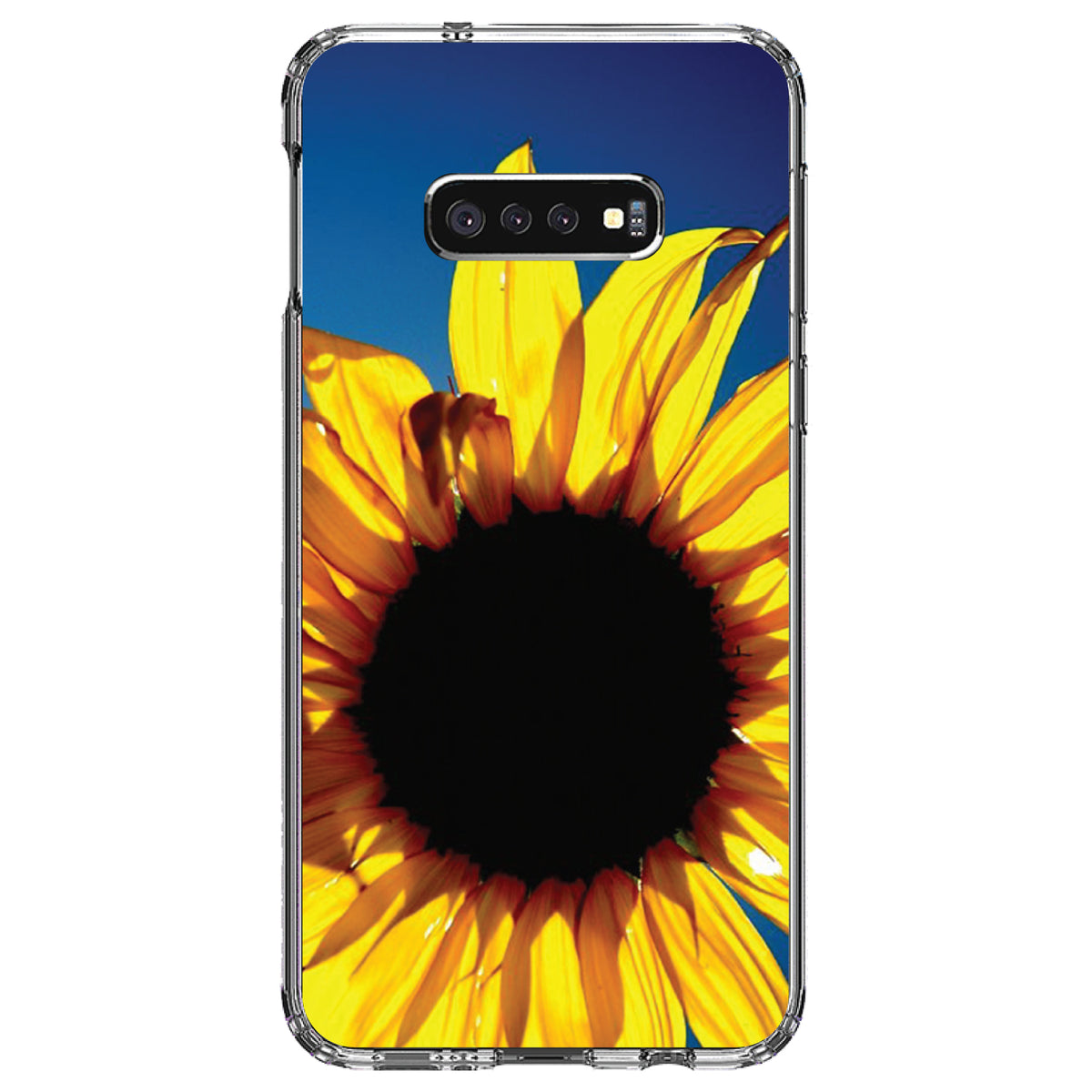 Blue Yellow Sunflower Sky Clear Shockproof iPhone Case, view 18