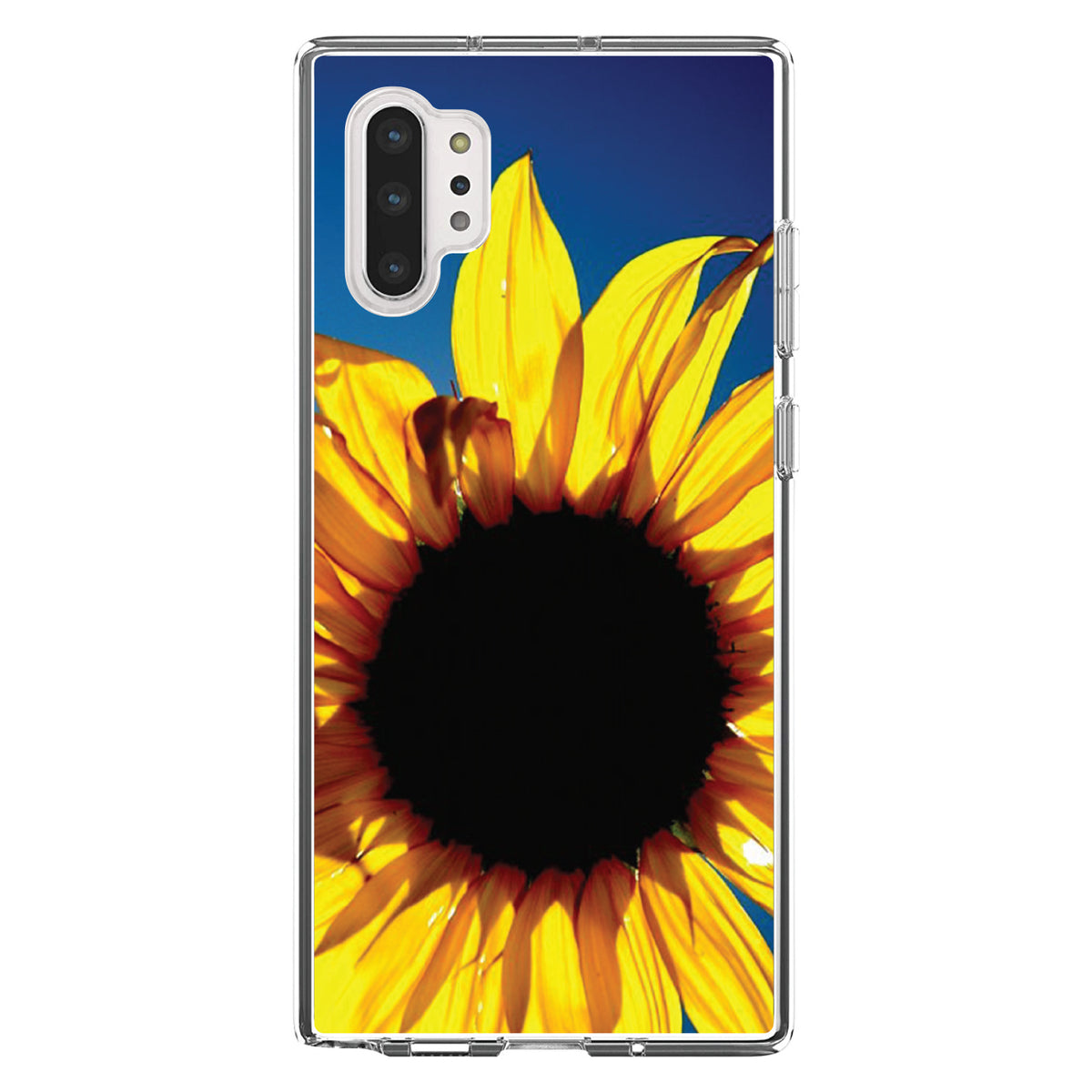 Blue Yellow Sunflower Sky Clear Shockproof iPhone Case, view 10