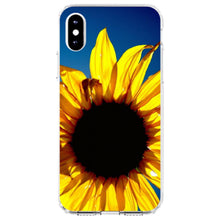 DistinctInk® Clear Shockproof Hybrid Case for Apple iPhone / Samsung Galaxy / Google Pixel - Blue Yellow Sunflower Sky