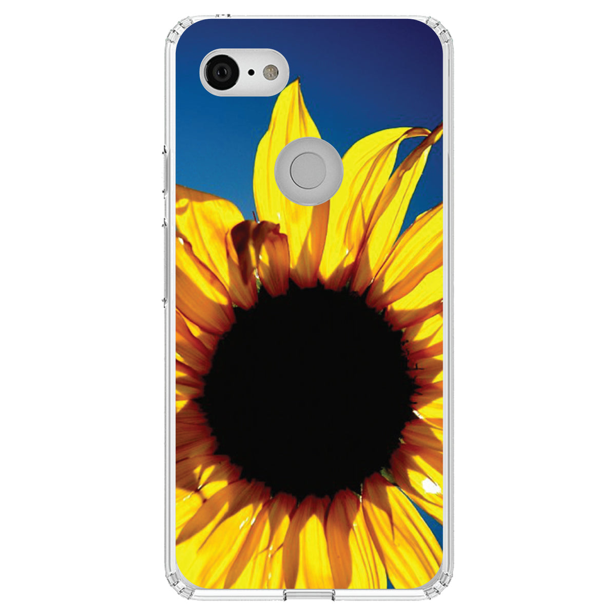 Blue Yellow Sunflower Sky Clear Shockproof iPhone Case, view 21
