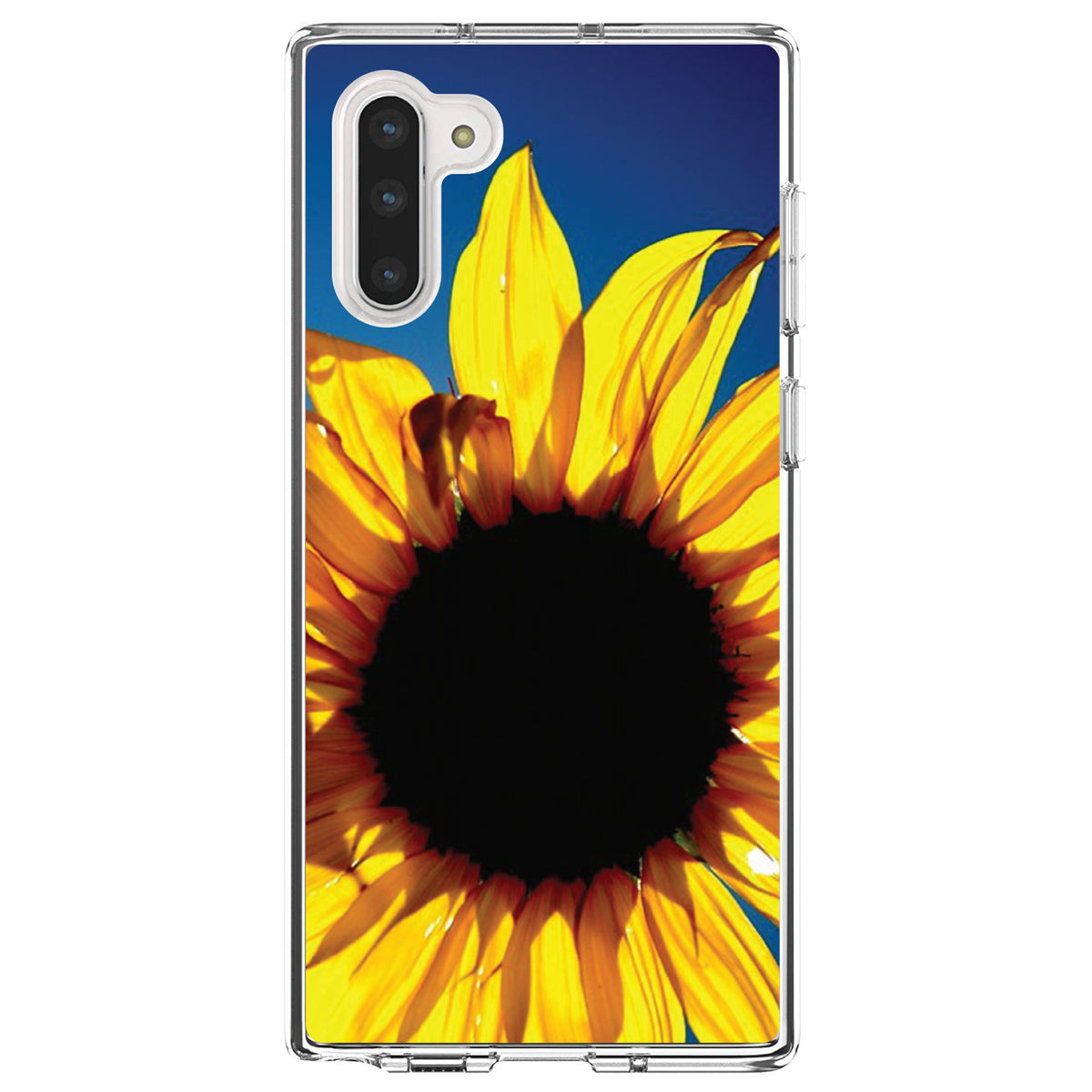 Blue Yellow Sunflower Sky Clear Shockproof iPhone Case, view 9